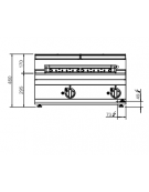 Griglia elettrica da banco trifase - potenza 4,08 kw - cm 40x71.4x29h