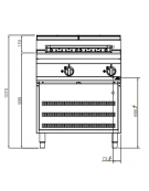 Griglia elettrica doppia su vano aperto trifase - potenza 8,16 kw - cm 80x71.4x90h