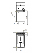 FRIGGITRICE ELETTRICA PROFESSIONALE 1 VASCA 10LT  SU VANO POTENZA  KW 9 CM 40X71,4X90H