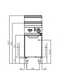 CUOCIPASTA ELETTRICO - 1 VASCA 30 LT - CM 40X70X85/90H