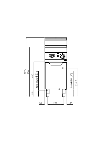 CUOCIPASTA ELETTRICO - 1 VASCA 30 LT - CM 40X70X85/90H