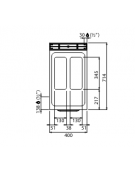 Friggitrice professionale a gas su mobile 2 Vasche da lt. 7+7 - cm 40x70x85/90h