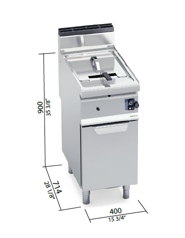 Friggitrice professionale a gas su mobile 1 Vasca da lt. 10 - cm 40x70x85/90h