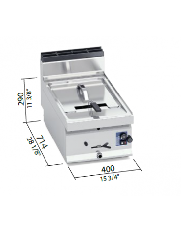 Friggitrice a gas 1 Vasca Lt. 10 da banco - cm. 40x70x29h