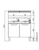 Friggitrice professionale a gas su mobile 2 Vasche da lt. 10+10 - cm 80x70x85/90h