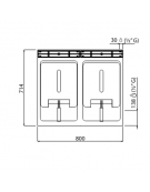 Friggitrice professionale a gas su mobile 2 Vasche da lt. 10+10 - cm 80x70x85/90h