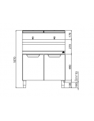 Friggitrice professionale a gas su mobile 2 Vasche da lt. 15+15 - cm 80x70x85/90h