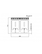 Friggitrice professionale a gas su mobile 2 Vasche da lt. 15+15 - cm 80x70x85/90h