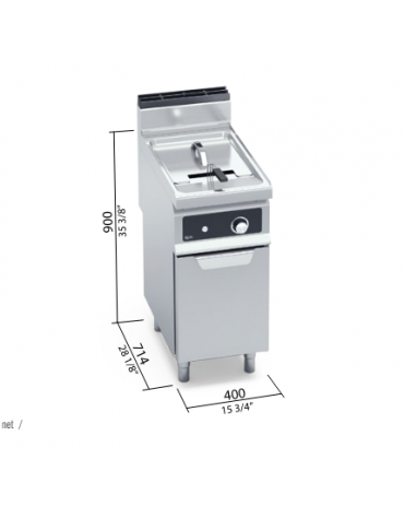 Friggitrice a gas 1 vasca 20 lt cm 40x70x85h-Comandi elettronici