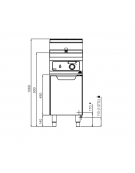 Friggitrice a gas 1 vasca 20 lt cm 40x70x85h-Comandi elettronici