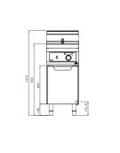 FRIGGITRICE ELETTRICA 1 VASCA STAMPATA LT. 18 - COMANDI ELETTRONICI - kw 13.5 - cm 40x71,4x85/90h