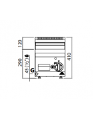 FRY TOP A GAS LISCIO DA BANCO - POTENZA KW 4 - CM 30x60x29H