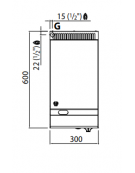 FRY TOP A GAS LISCIO DA BANCO - POTENZA KW 4 - CM 30x60x29H