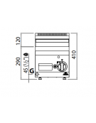 FRY TOP A GAS RIGATO DA BANCO - POTENZA 4 KW - MISURE 30x60x29H