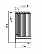 FRY TOP A GAS RIGATO DA BANCO - POTENZA 4 KW - MISURE 30x60x29H