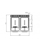 Friggitrice elettrica 2 Vasche stampate lt. 18+18 - Comandi elettronici - cm 80x70x90h