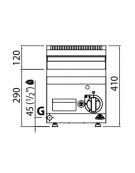 FRY TOP A GAS LISCIO AL CROMO DA BANCO  - POTENZA 4 KW - CM 30x60x29H