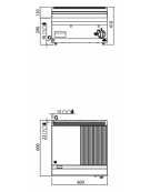 FRY TOP A GAS MISTO 1/2 LISCIO 1/2 RIGATO DA BANCO - POTENZA 8 KW - CM 60x60x29H