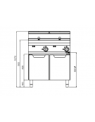 FRIGGITRICE ELETTRICA 18+18LT SU VANO produzione kg65 kW 36