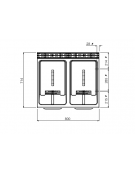 Friggitrice elettrica 2 Vasche stampate lt. 18+18 - Comandi elettronici - cm 80x70x90h