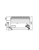 FRY TOP A GAS LISCIO AL CROMO DA BANCO - POTENZA 8 KW - CM 60x60x29H