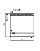 FRY TOP A GAS LISCIO AL CROMO DA BANCO - POTENZA 8 KW - CM 60x60x29H