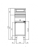 Scaldapatate elettrico su vano aperto con vasca riscaldata  - Potenza 1,1 Kw - cm. 40x70x90h