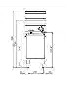 BAGNOMARIA ELETTRICO SU VANO APERTO - VASCA GN1/1 - POTENZA kw 1,2 - cm 40x71,4x85/90h