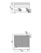 FRY TOP ELETTRICO PIASTRA RIGATA DA BANCO - kW 8 - DOPPIO - CM 60x60x29h