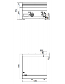 FRY TOP ELETTRICO DA BANCO PIASTRA LISCIA AL CROMO - POTENZA 8 KW - DOPPIO- CM 60x60x29h