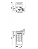 CUOCIPASTA ELETTRICO DA BANCO - VASCA INOX AISI 316 - CAPACITA' 11 LT - POTENZA 3,5 KW - CM 30x60x29h