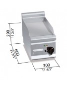 FRY TOP ELETTRICO PIASTRA LISCIA DA BANCO - kW 4 - SINGOLO MISURE 30x60x29H