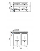 Friggitrice a gas 2 Vasche Lt. 8+8 da appoggio - cm. 60x60x29h