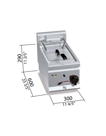 FRIGGITRICE ELETTRICA 10 LT DA BANCO profondità 60cm  kW 6