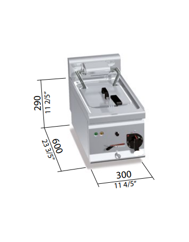 FRIGGITRICE ELETTRICA 10 LT DA BANCO profondità 60cm  kW 9