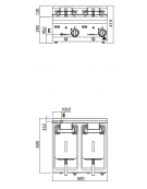 FRIGGITRICE ELETTRICA 10 + 10 LT DA BANCO - POTENZA TOTALE KW  18 - CM 60x60x29H