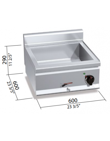 BAGNOMARIA ELETTRICO DA BANCO VASCA GN 1/1 + 1/2 - POTENZA 1,2 KW - CM 60x30x29H