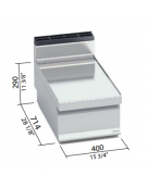 Elemento neutro da banco con cassetto estraibile in acciaio INOX AISI 304 - cm 40x71,4x29h