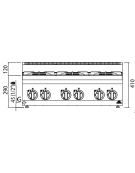 CUCINA A GAS 6 FUOCHI DA BANCO MEDIA POTENZA - 28,5 KW - cm 90x60x29h