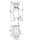 CUCINA ELETTRICA 2 PIASTRE TONDE SU MOBILE - POTENZA TOTALE 4 KW - cm 30x60x90h