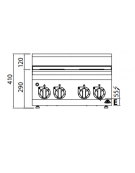 CUCINA ELETTRICA 4 PIASTRE TONDE DA BANCO - POTENZA TOTALE 8 KW - CM 60x60x29H