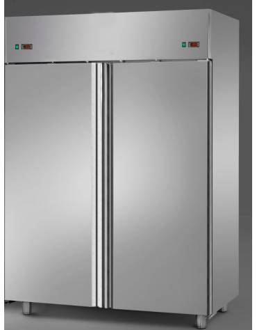 Armadio Comb. Refrigerato Inox a doppia temp. TN+TN 2 porte cm 142x80x203h