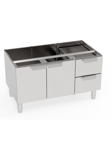 Vani neutri con 2 porte e 2 cassetti, cm vani 104,5x57x40h - dim. tot. 105x57,5x60h