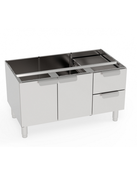 Vani neutri con 2 porte e 2 cassetti, cm vani 104,5x57x40h - dim. tot. 105x57,5x60h