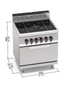 CUCINA AD INFRAROSSO 4 ZONE + FORNO ELETTRICO GN 2/1