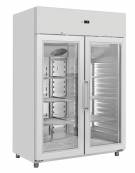 Armadio refrigerato porte a vetri GN 2/1 inox AISi 304, refrigerazione ventilata - temperatura +3/+10°C - mm 1250x685x1435h