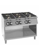 Cucina inox professionale 6 Fuochi a gas MEDIA POTENZA