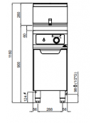 FRIGGITRICE PROFESSIONALE A GAS 1 VASCA LT 20 - COMANDI ELETTRONICI - cm 40x90x90h