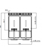 Friggitrice a gas 2 Vasche lt. 20+20 - Comandi elettronici - cm 80x90x90h