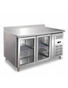 Tavolo refrigerato con alzatina 2 Porte cm. 136x70x85h